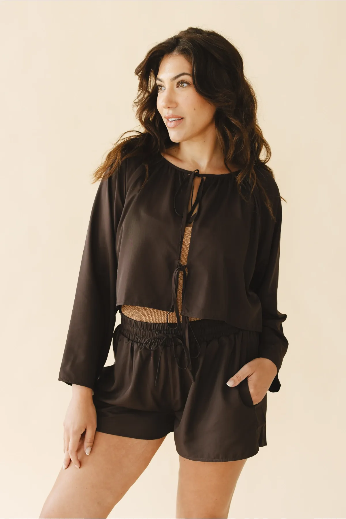 Georgie Front-Tie Top in Brown sold by Tied Sunwear product image thumbnail 4