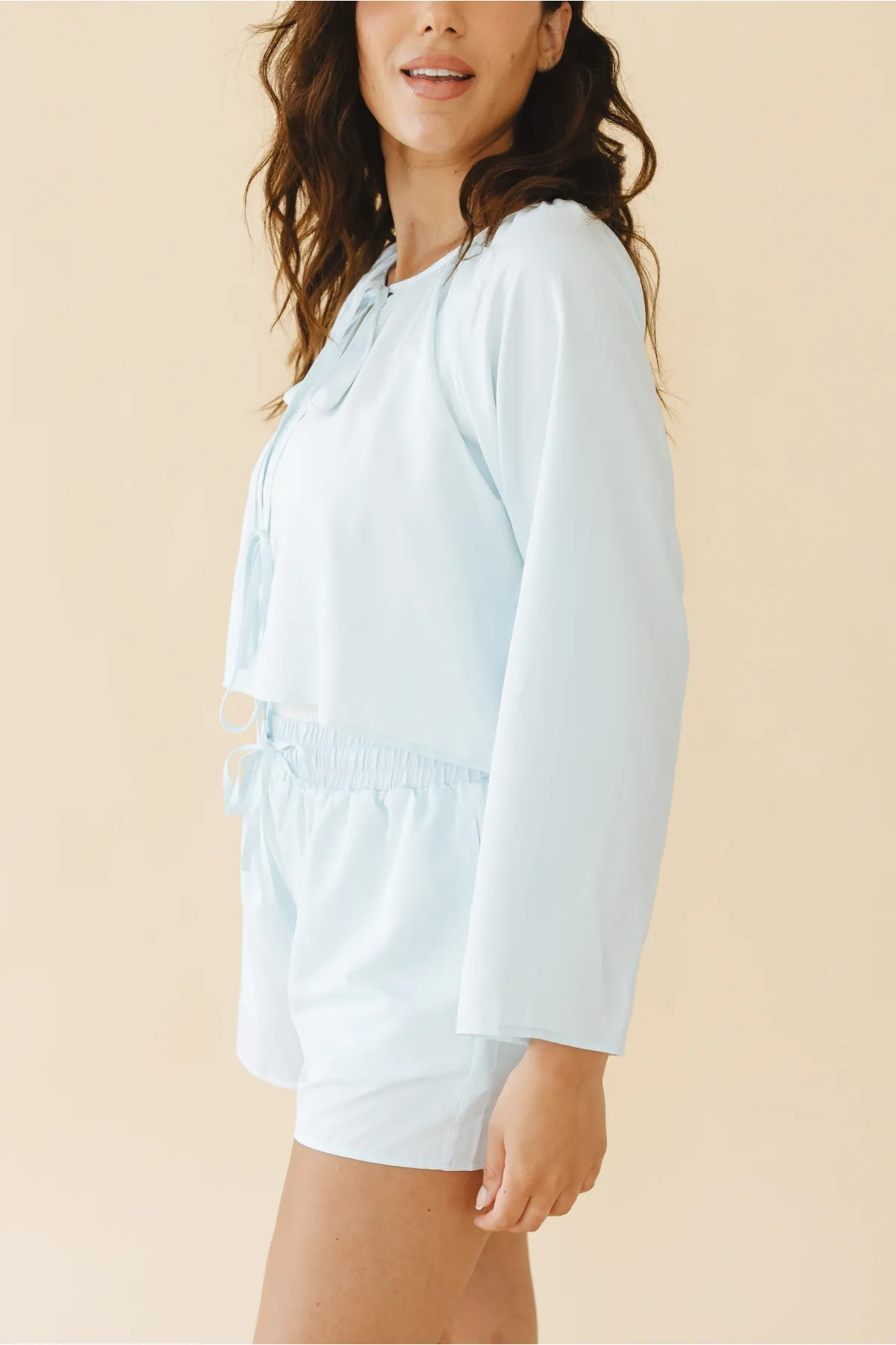 Georgie Front-Tie Top in Blue sold by Tied Sunwear