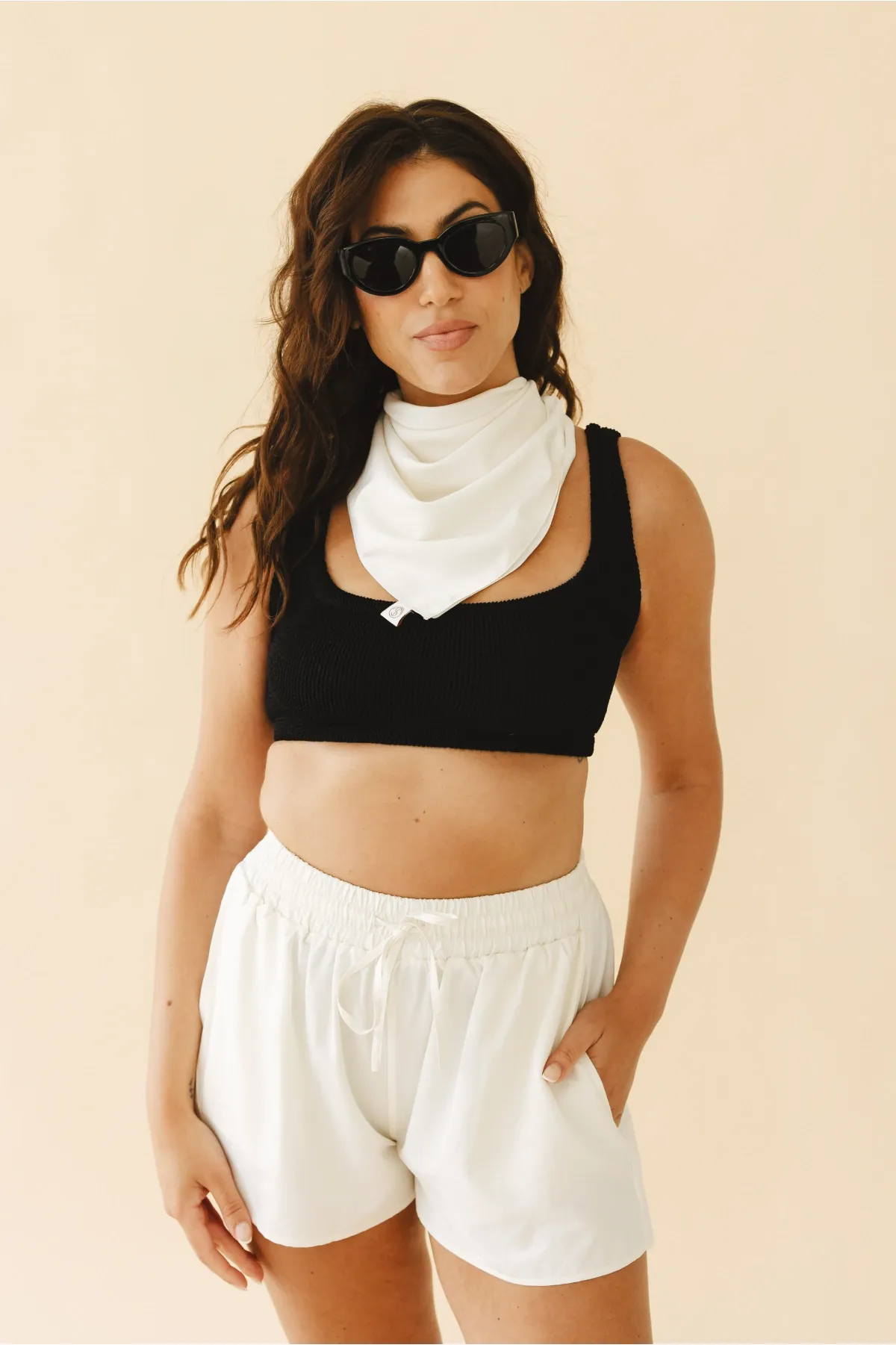 The Sunscarf in Cream sold by Tied Sunwear