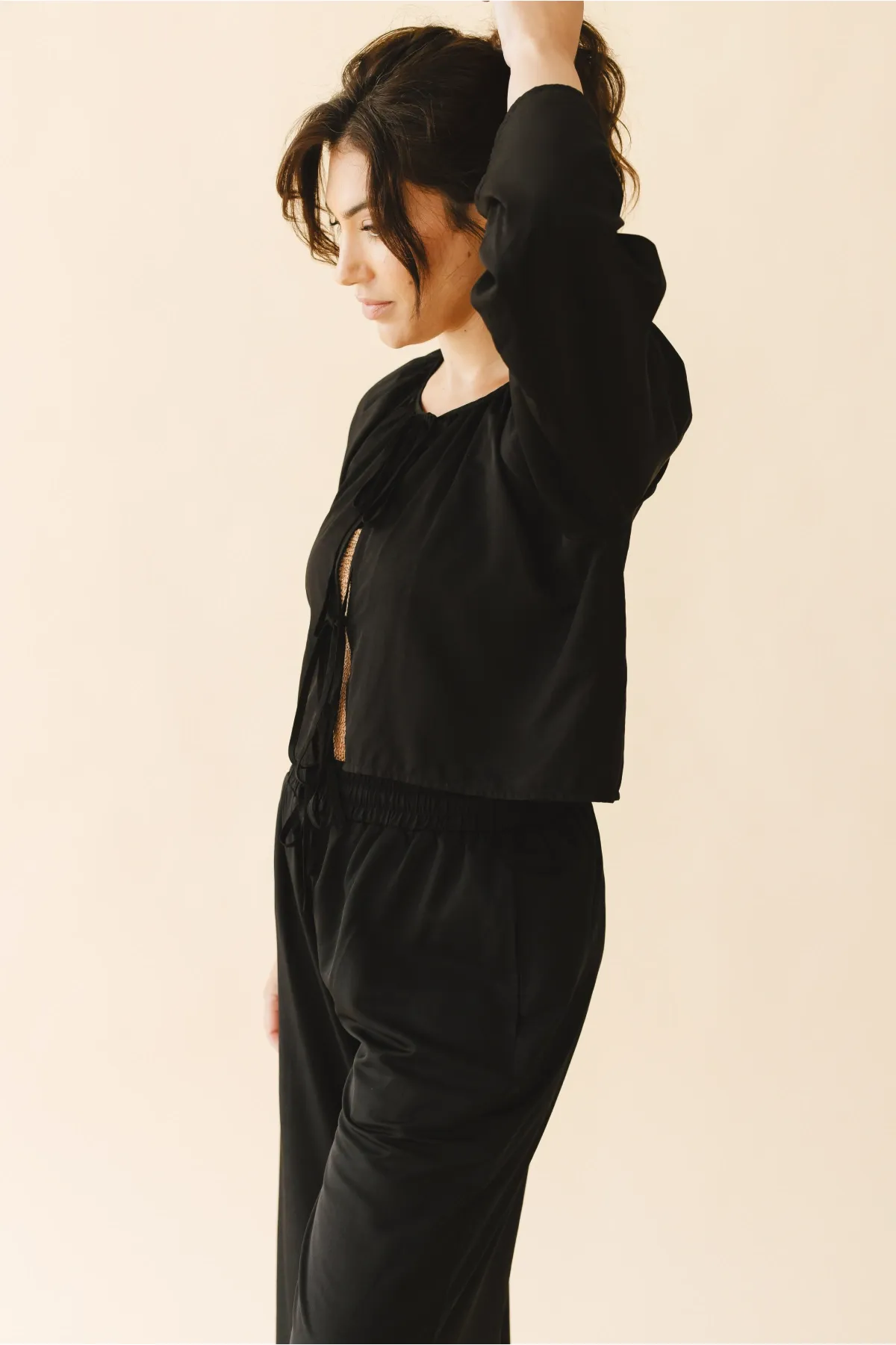 Georgie Front-Tie Top in Black sold by Tied Sunwear product image thumbnail 2