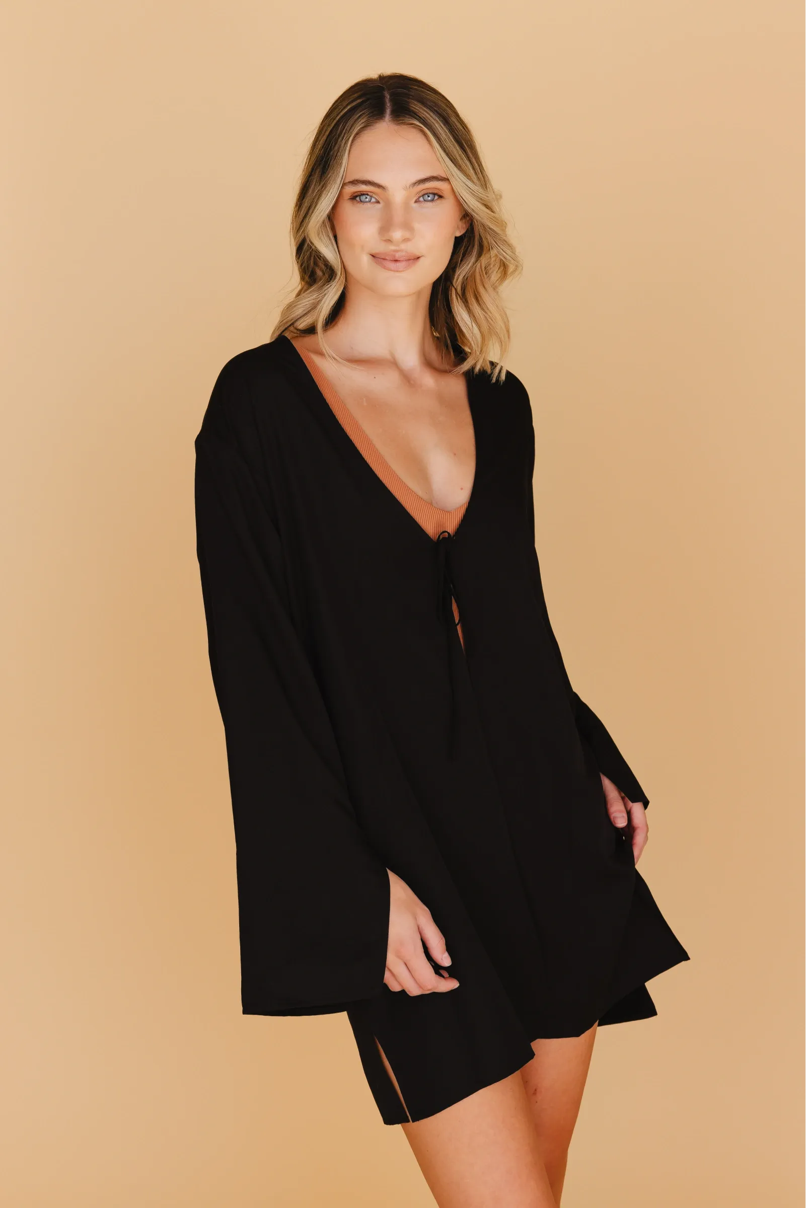 Lettie Front-Tie Top in Black sold by Tied Sunwear product image thumbnail 3