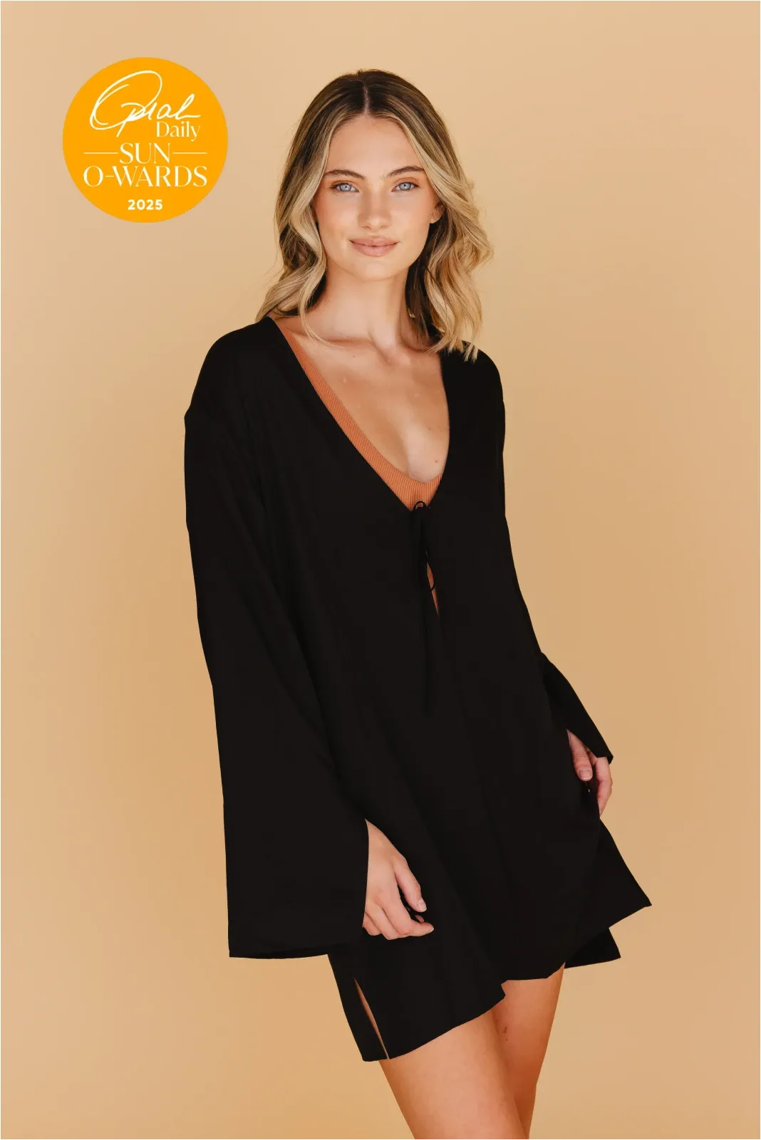 Lettie Front-Tie Top in Black sold by Tied Sunwear