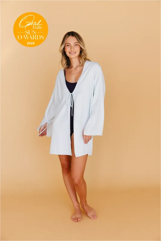 Lettie Front-Tie Top in Blue sold by Tied Sunwear