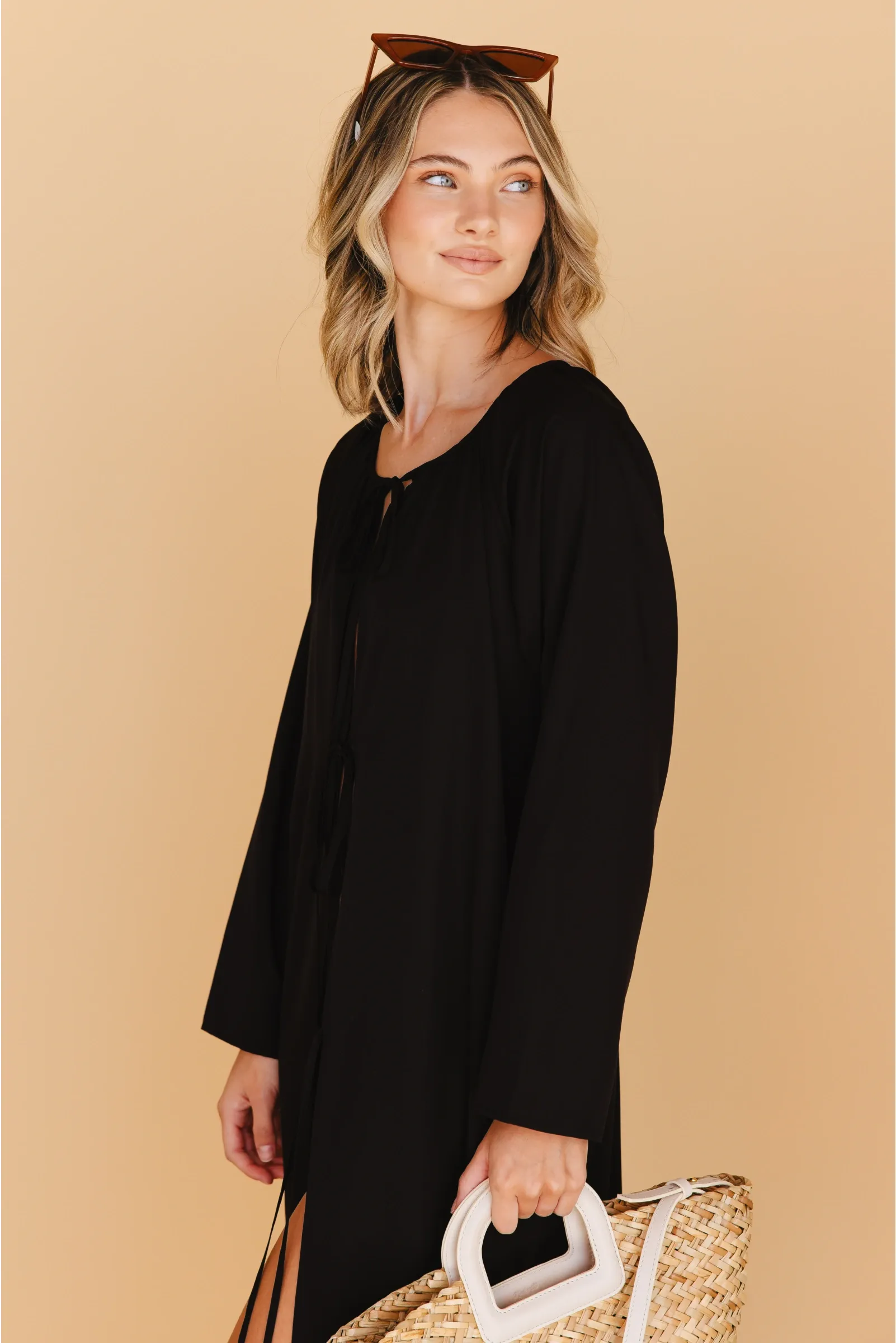 Naomi Front-Tie Dress in Black sold by Tied Sunwear product image thumbnail 5