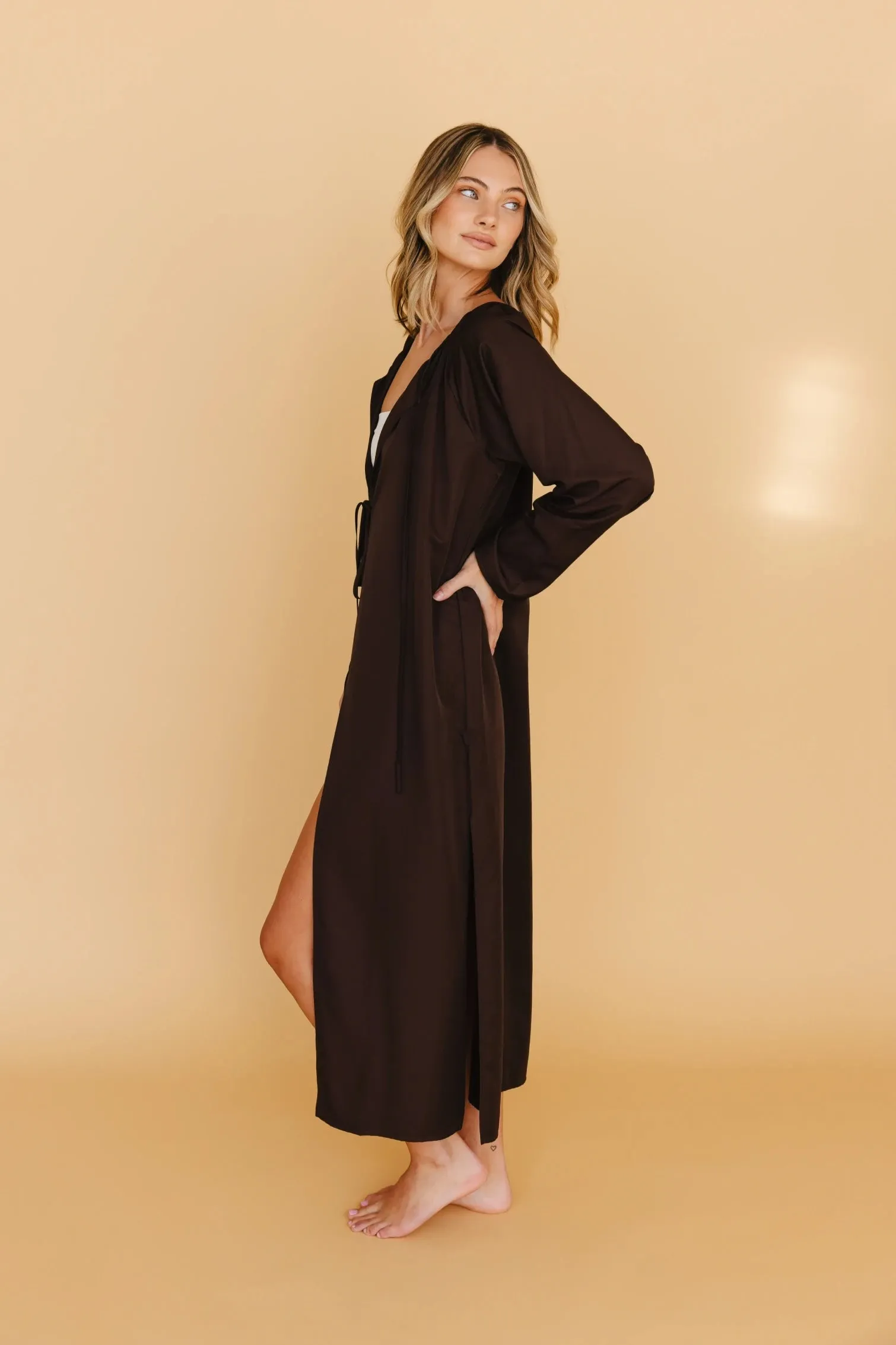 Naomi Front-Tie Dress in Brown sold by Tied Sunwear product image thumbnail 2