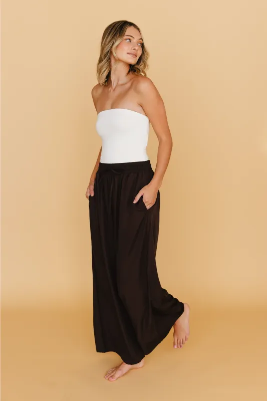 Karie Wide Leg Pants in Brown sold by Tied Sunwear
