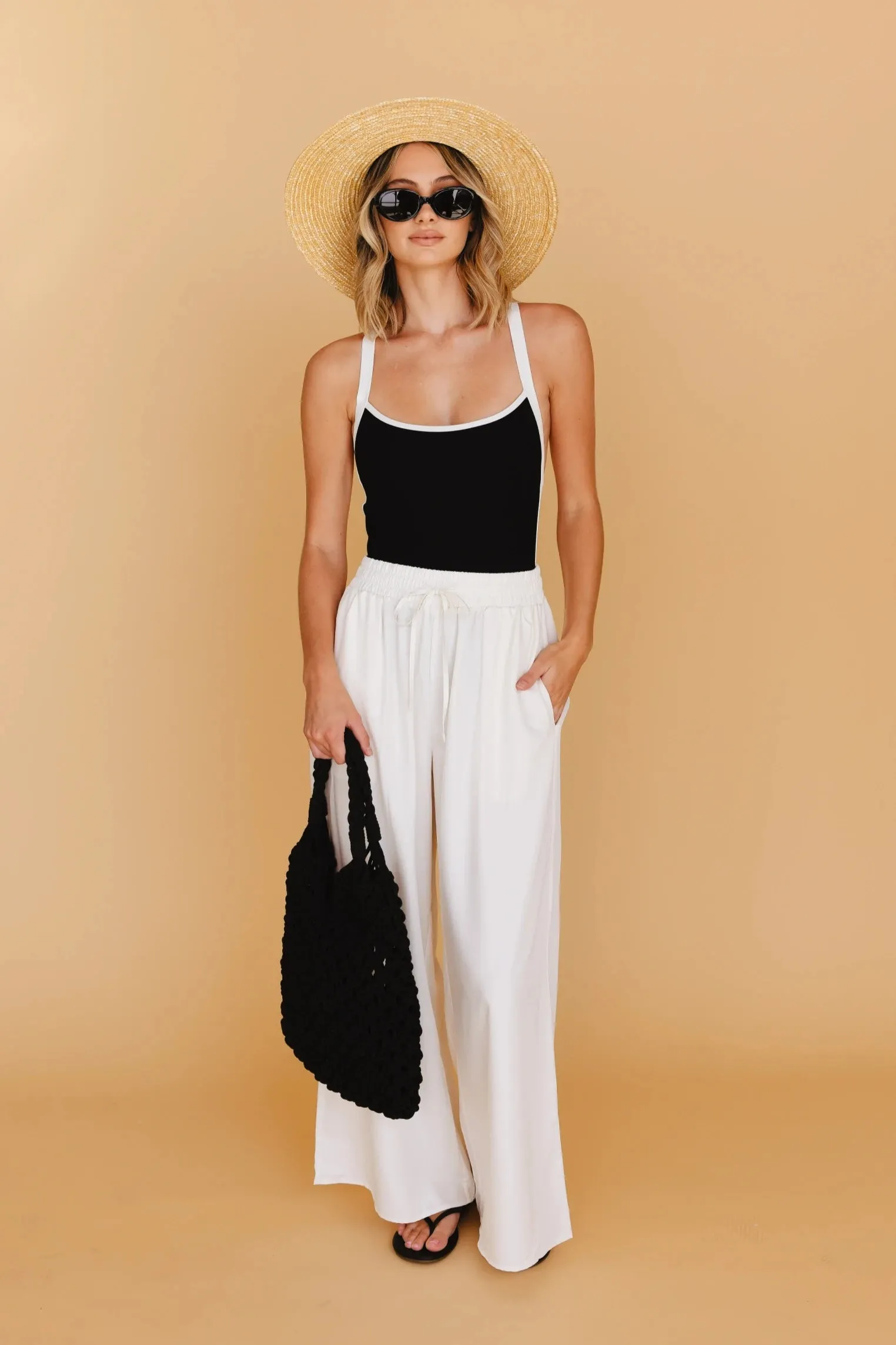 Karie Wide Leg Pants in Cream sold by Tied Sunwear product image thumbnail 5