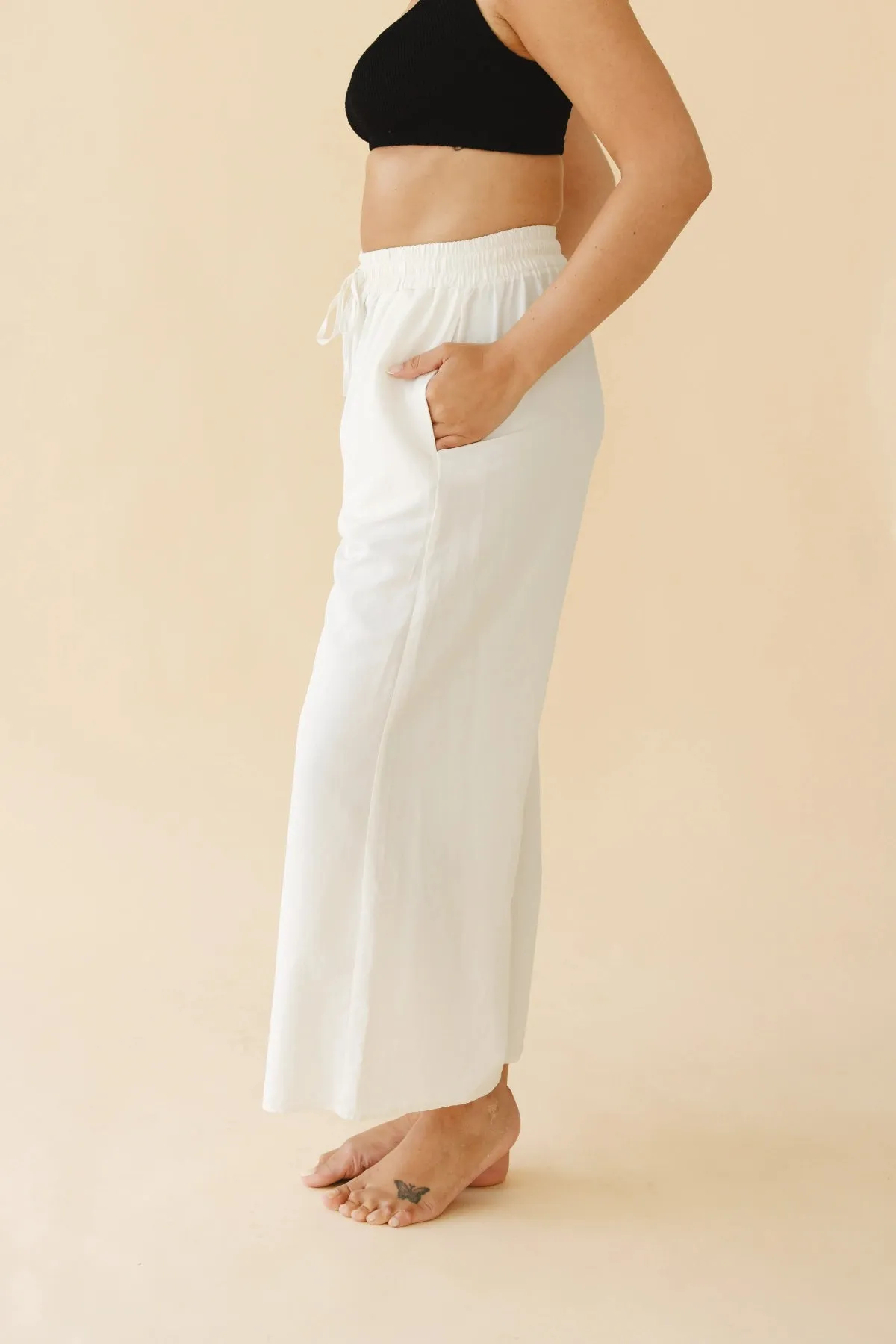 Karie Wide Leg Pants in Cream sold by Tied Sunwear product image thumbnail 4