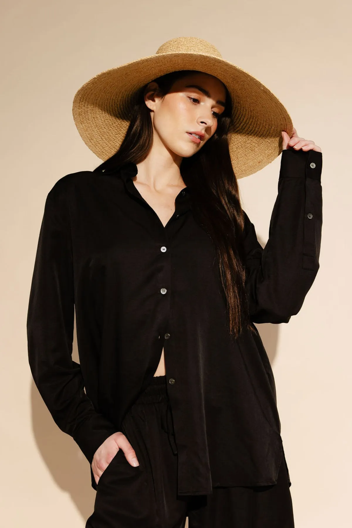 Cindy Button-Down Shirt in Black sold by Tied Sunwear product image thumbnail 2