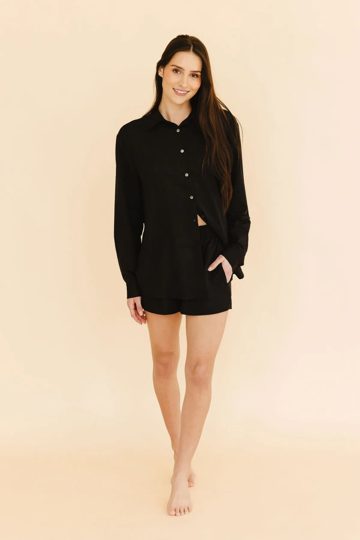 Cindy Button-Down Shirt in Black sold by Tied Sunwear product image thumbnail 3