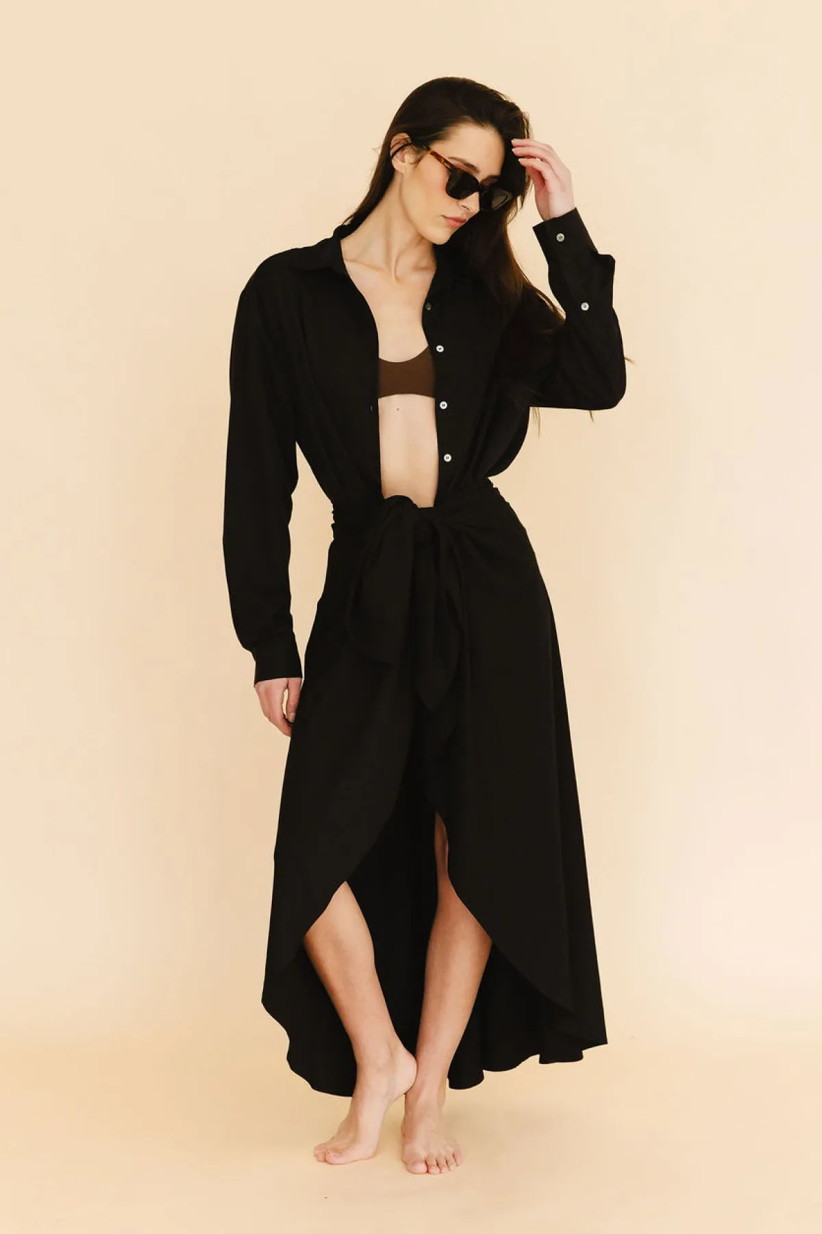 Cindy Button-Down Shirt in Black sold by Tied Sunwear product image thumbnail 5