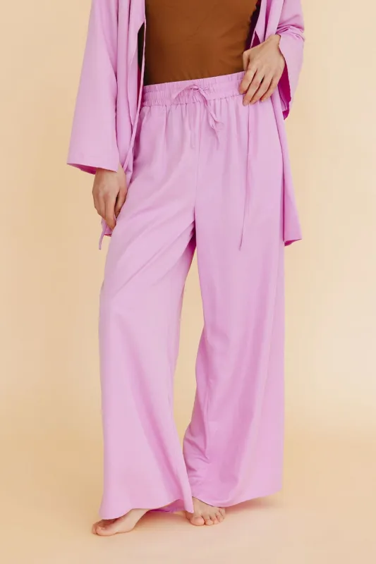 Karie Wide Leg Pants in Orchid sold by Tied Sunwear