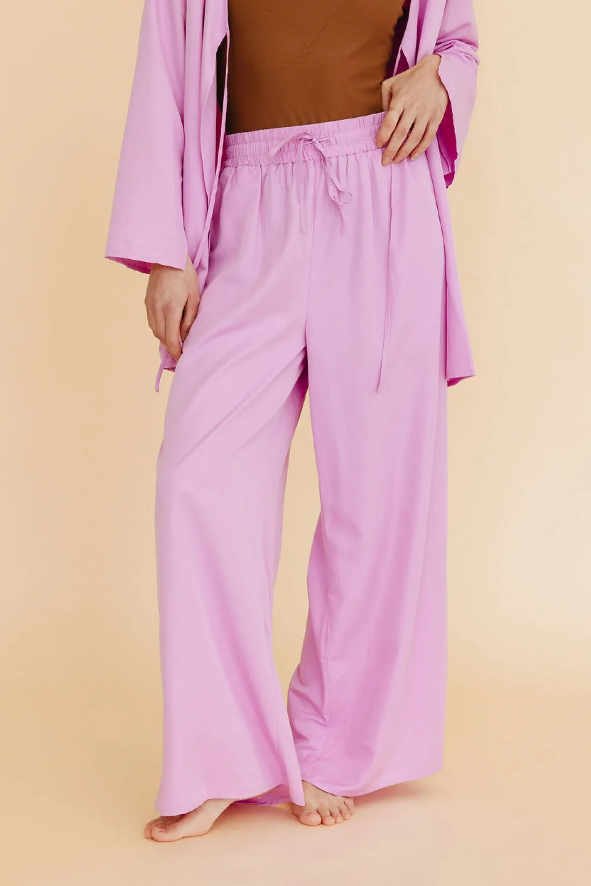 Karie Wide Leg Pants in Orchid sold by Tied Sunwear