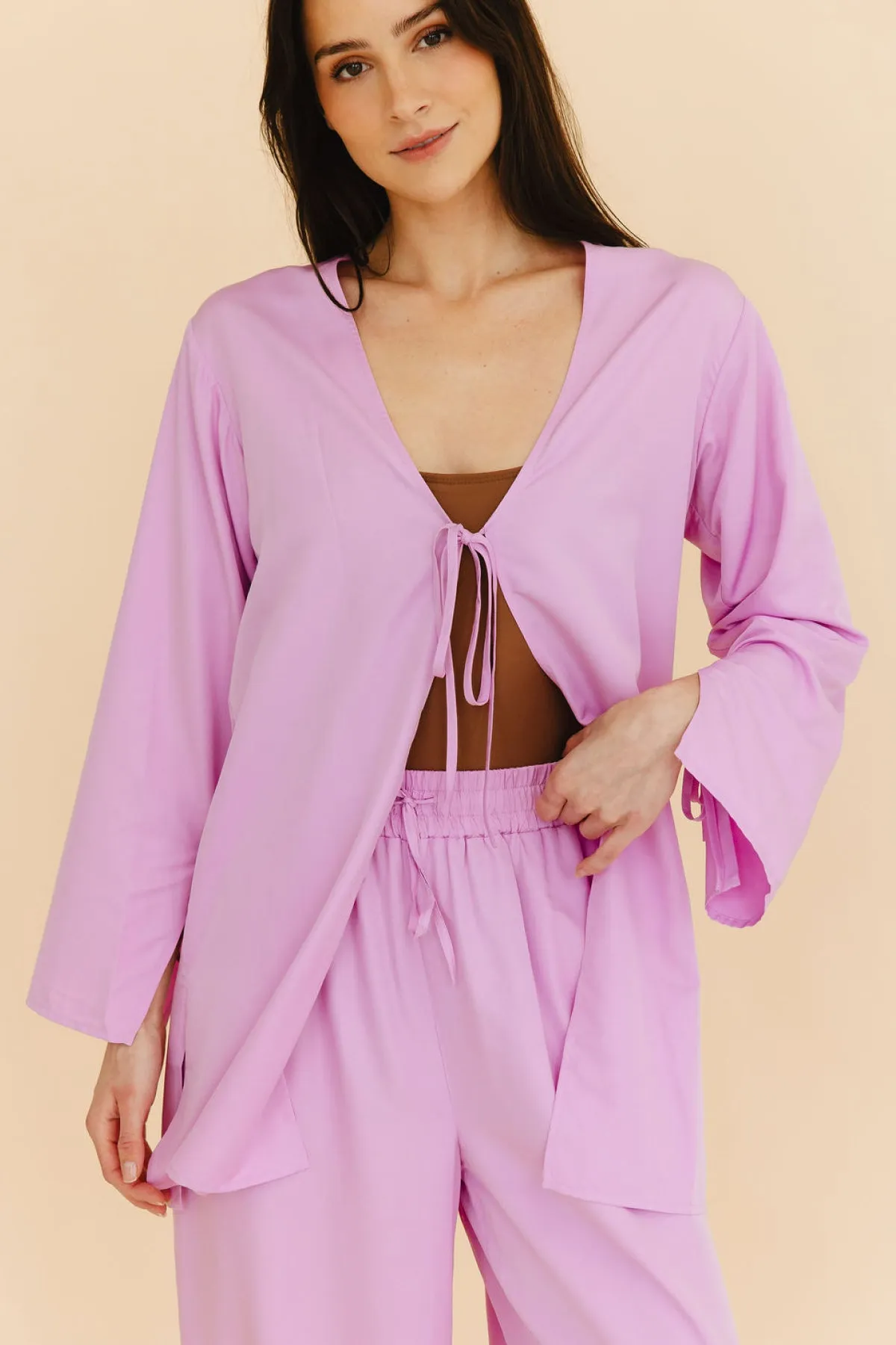 Lettie Front-Tie Top in Orchid sold by Tied Sunwear