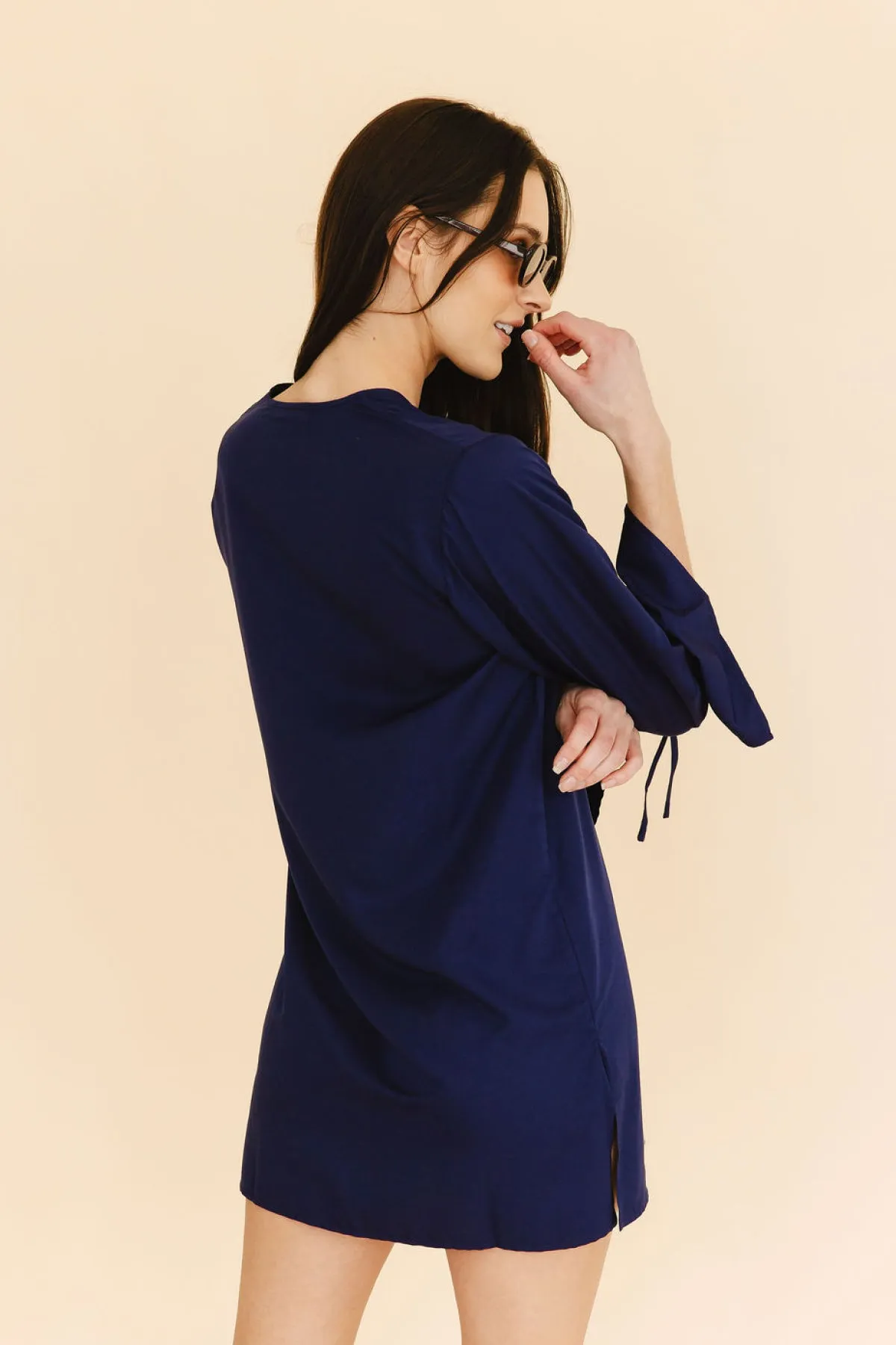Lettie Front-Tie Top in Navy sold by Tied Sunwear product image thumbnail 4
