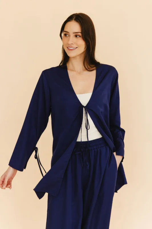 Lettie Front-Tie Top in Navy sold by Tied Sunwear