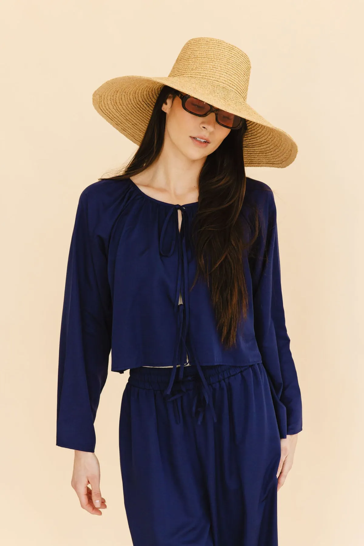 Georgie Front-Tie Top in Navy sold by Tied Sunwear product image thumbnail 5