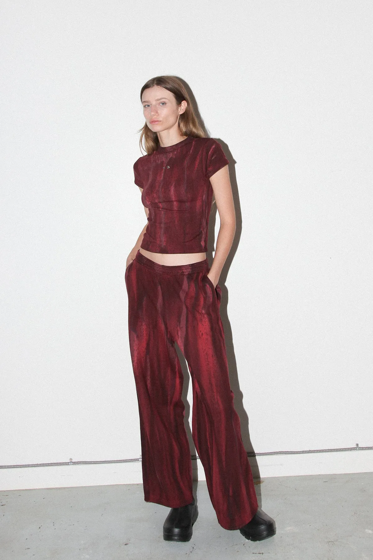 Mineral Dye Sweatpant in Wine sold by KkCo