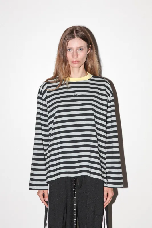 Pierced Long Sleeve Box Tee in Sky & Midnight sold by KkCo