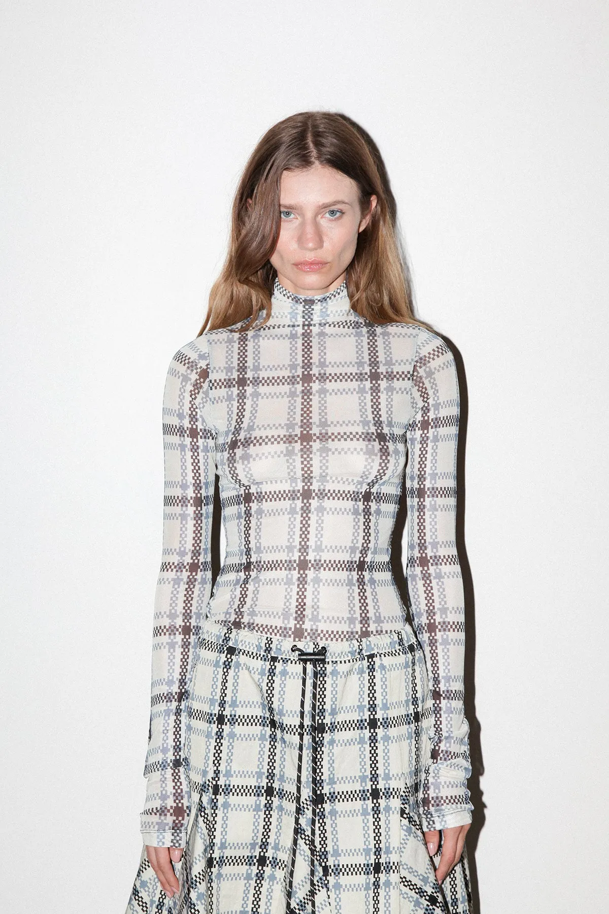 Split Turtleneck in Mixed Plaid sold by KkCo product image thumbnail 2