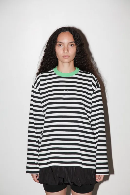 Striped Box Tee in Black & White made by KkCo