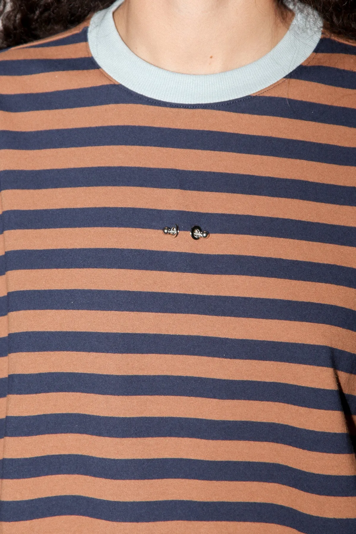 Striped Box Tee in Bark & Navy Stripe sold by KkCo product image thumbnail 2