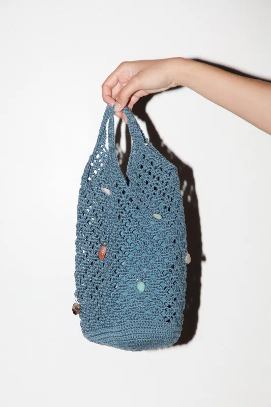 Crochet Geo Bag in Slate Blue made by KkCo