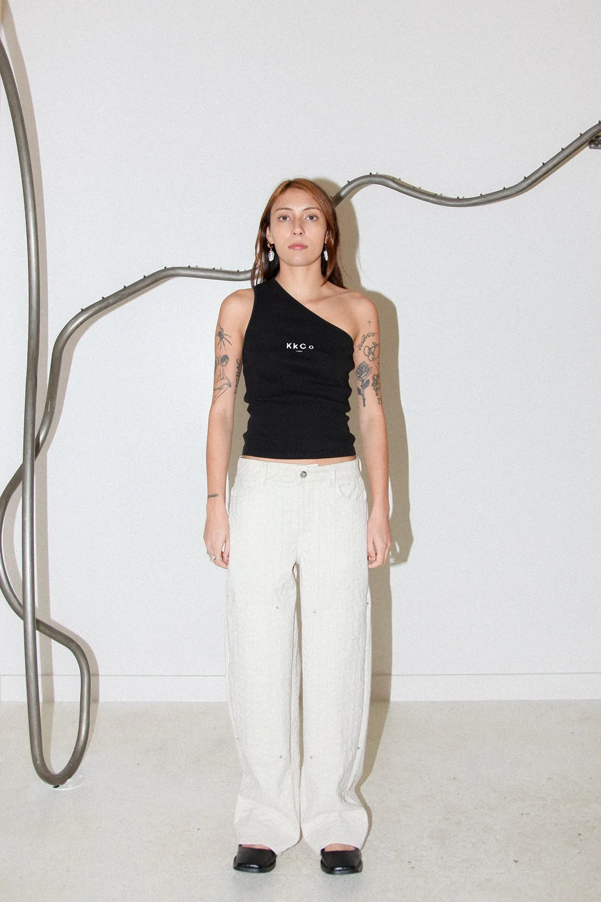 Thorned Double Knee Pant in Ecru sold by KkCo product image thumbnail 2