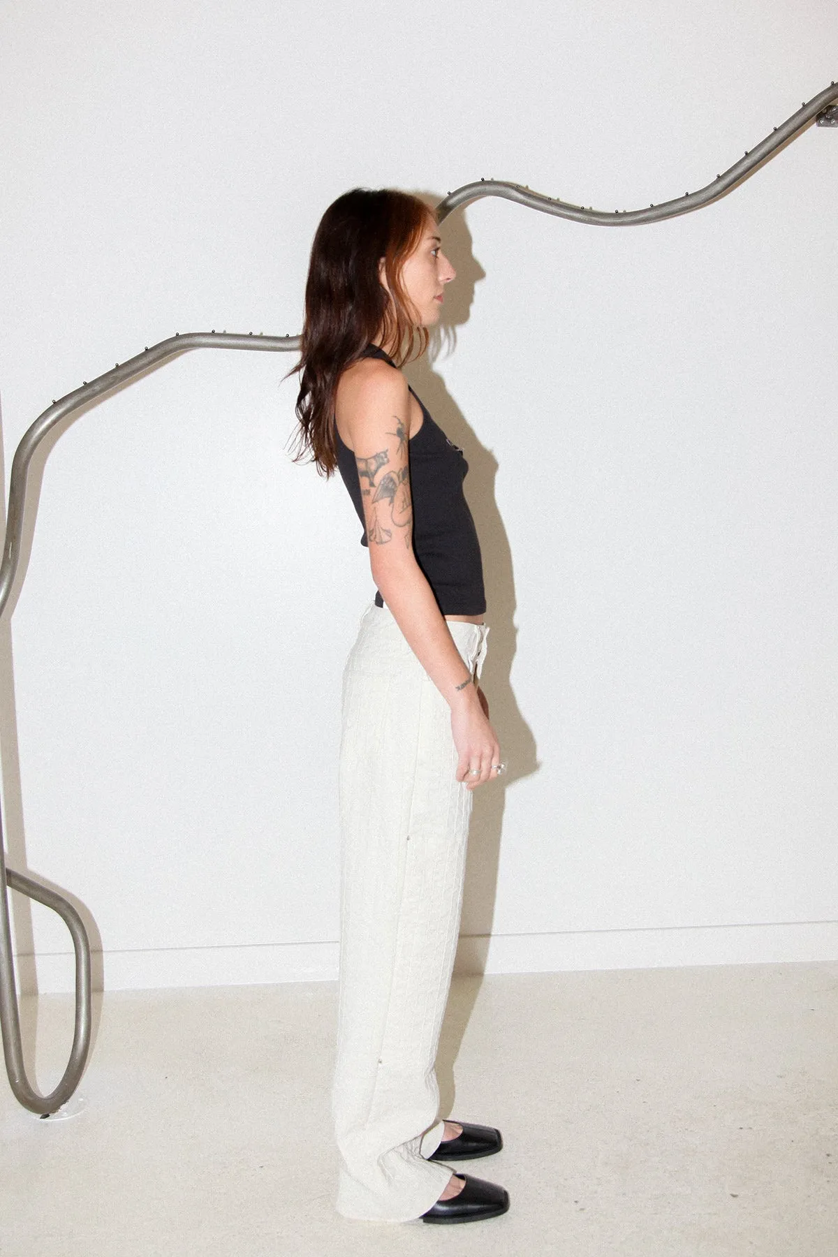 Thorned Double Knee Pant in Ecru sold by KkCo product image thumbnail 4