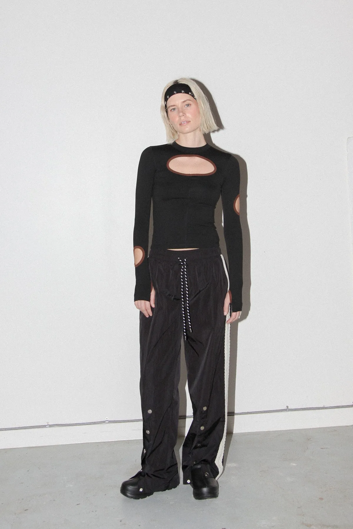 Split Track Pant in Onyx sold by KkCo