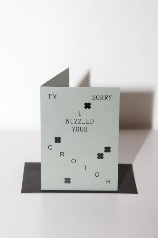 KkCo x Goods Gang x Snack Size 'I'm Sorry I Nuzzled Your Crotch' Card sold by KkCo