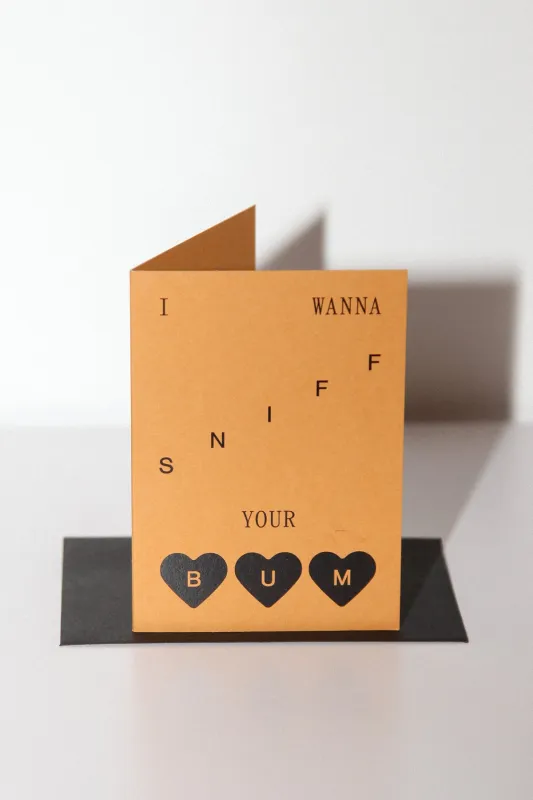 KkCo x Goods Gang x Snack Size 'I Wanna Sniff Your Bum' Card sold by KkCo