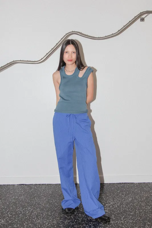 Studio 412 Striped Lounge Pant in Blue made by Studio