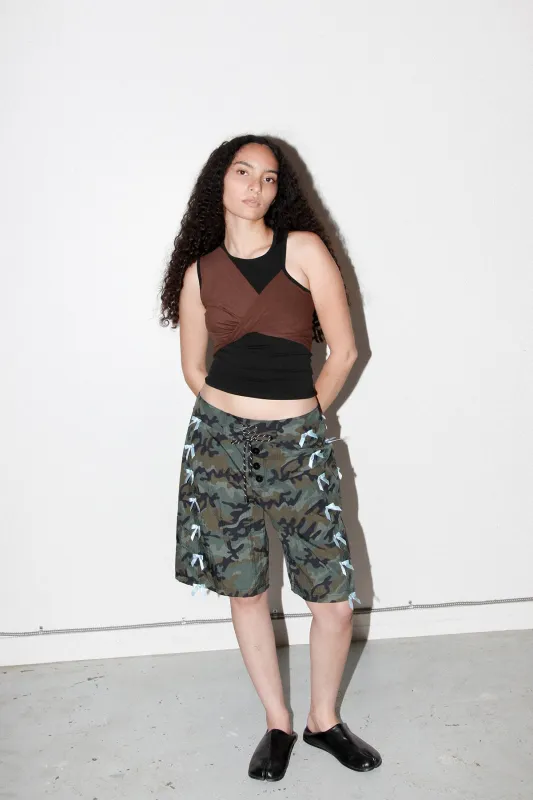 Bow Down Trunks in Camo sold by KkCo