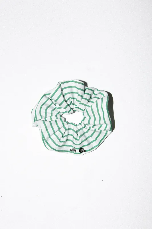 Pierced Scrunchie in Striped Seaweed made by KkCo