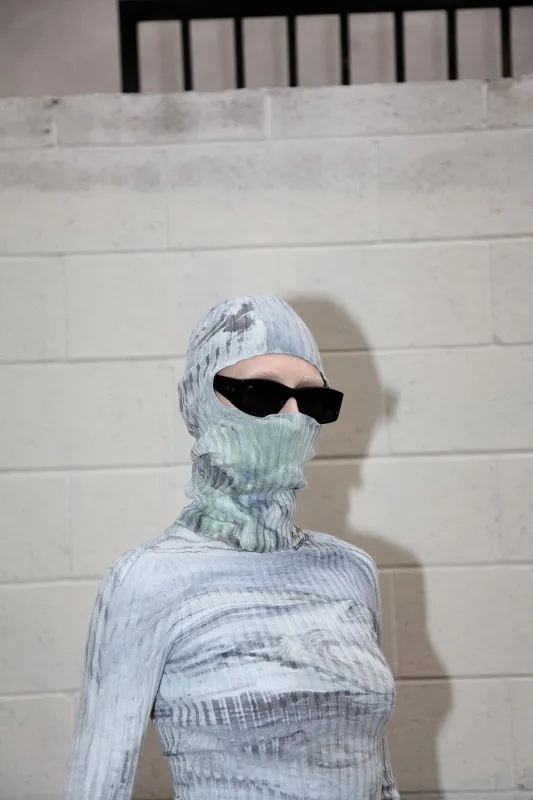 Giu Giu x KkCo Nonna Balaclava in Earth Marble Dye made by KkCo