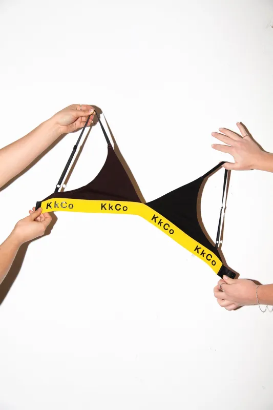 Kiwa Bralette in Chocolate & Black made by KkCo