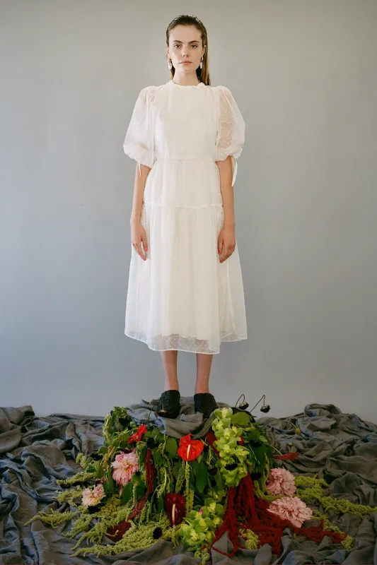 Hus Dress in Ice Dot Organza made by KkCo