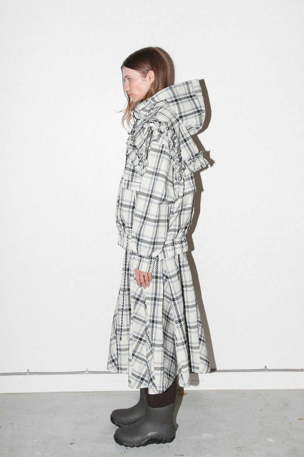 Plaid Hooded Collar in Ecru Plaid sold by KkCo product image thumbnail 4