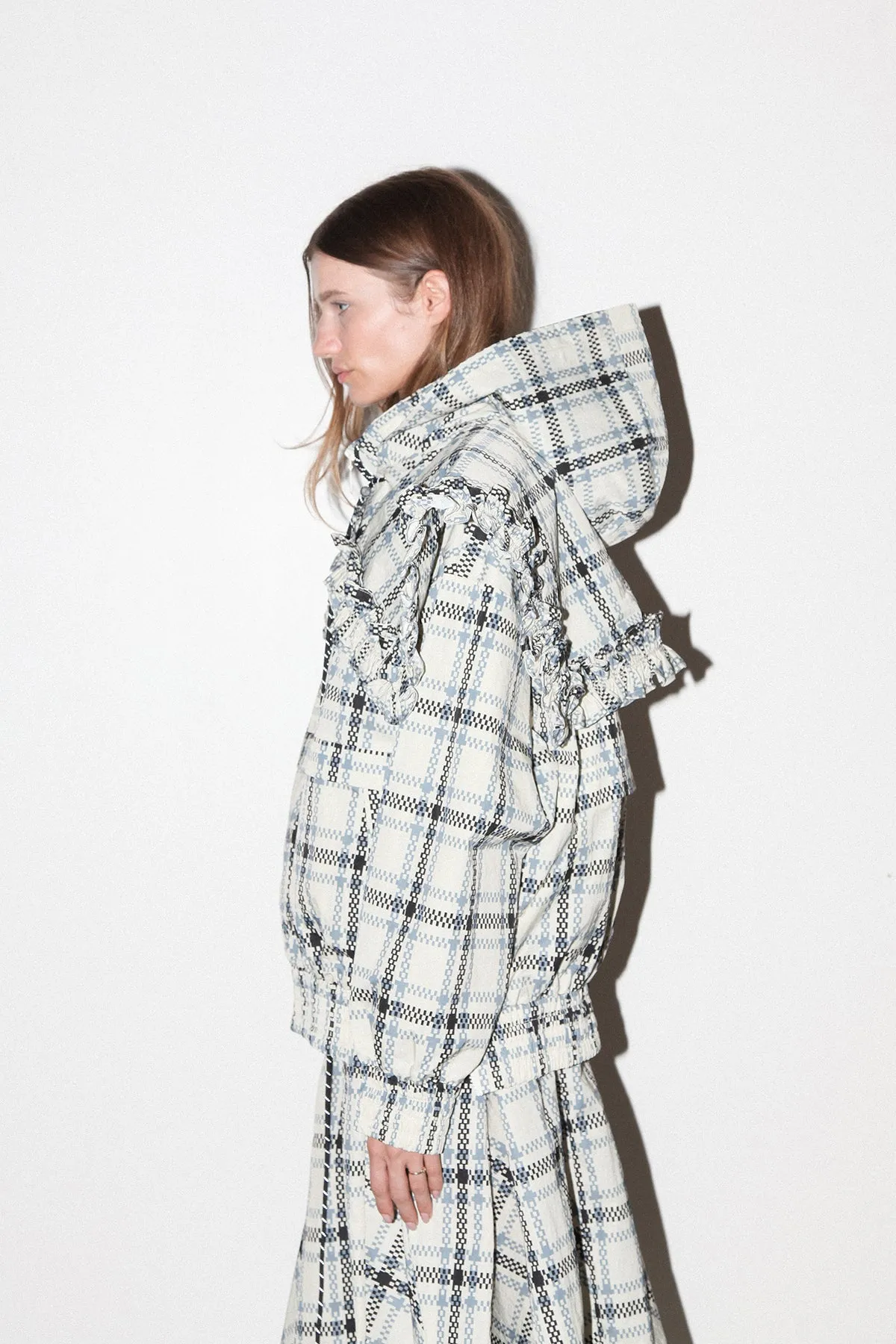 Plaid Hooded Collar in Ecru Plaid sold by KkCo product image thumbnail 5