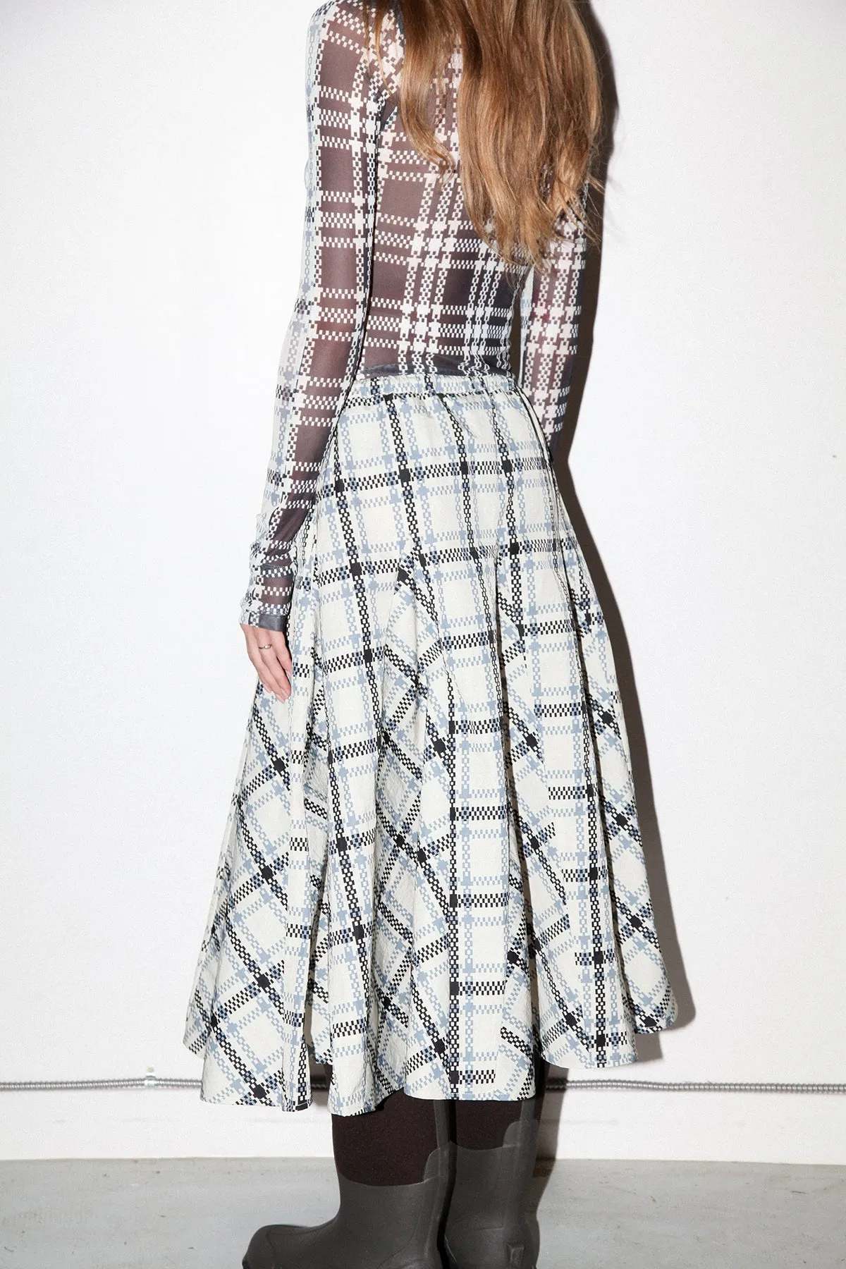 Plaid Peak Skirt in Ecru Plaid sold by KkCo product image thumbnail 5