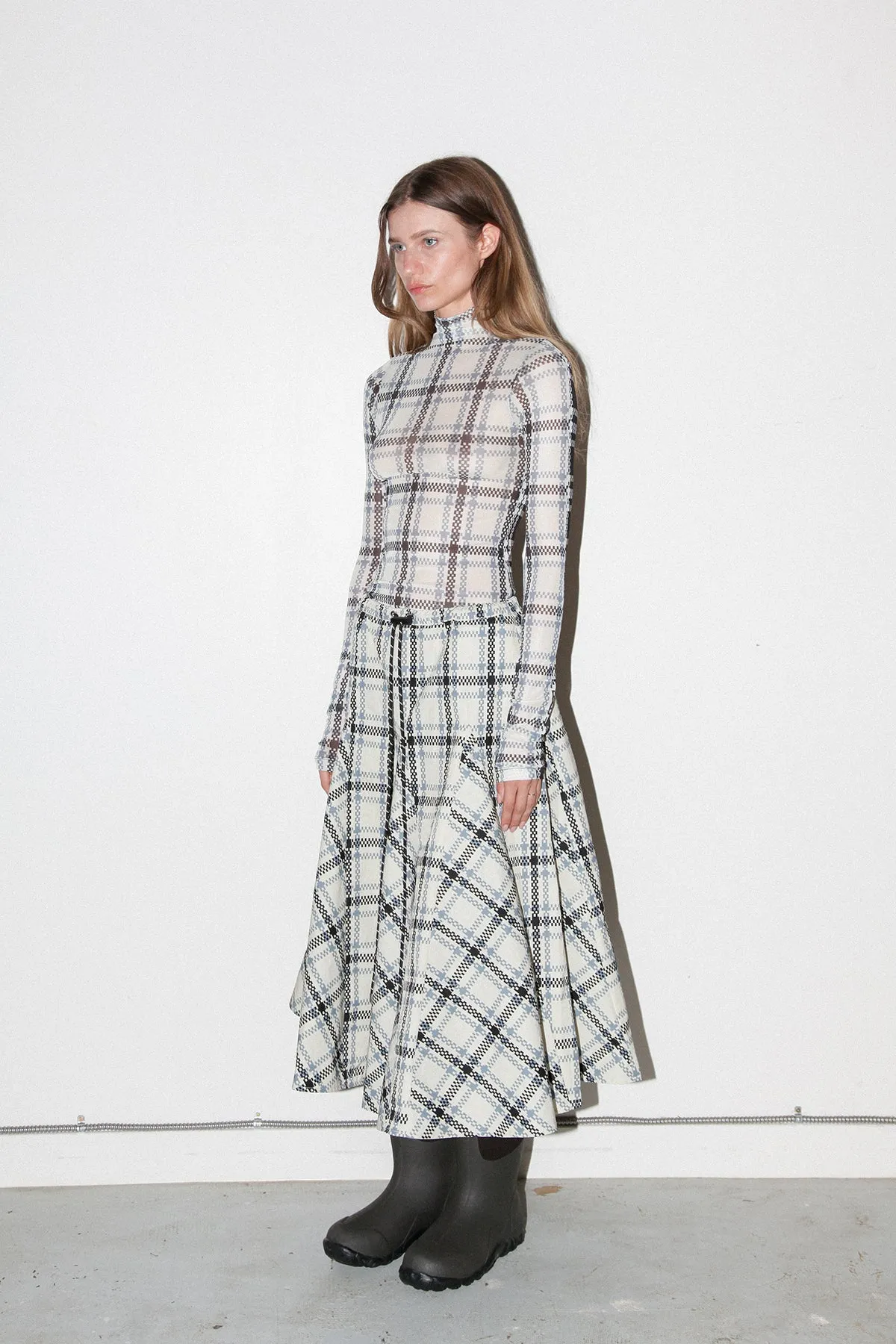 Plaid Peak Skirt in Ecru Plaid sold by KkCo product image thumbnail 2