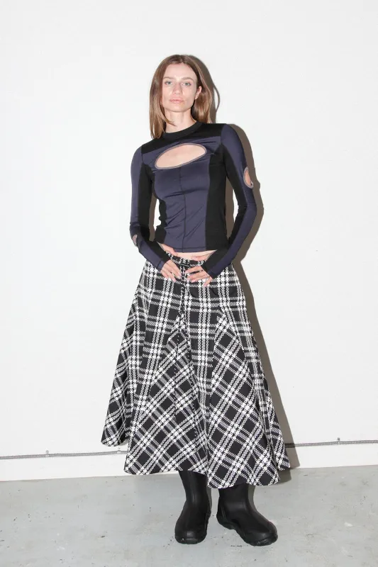 Plaid Peak Skirt in Black Plaid sold by KkCo