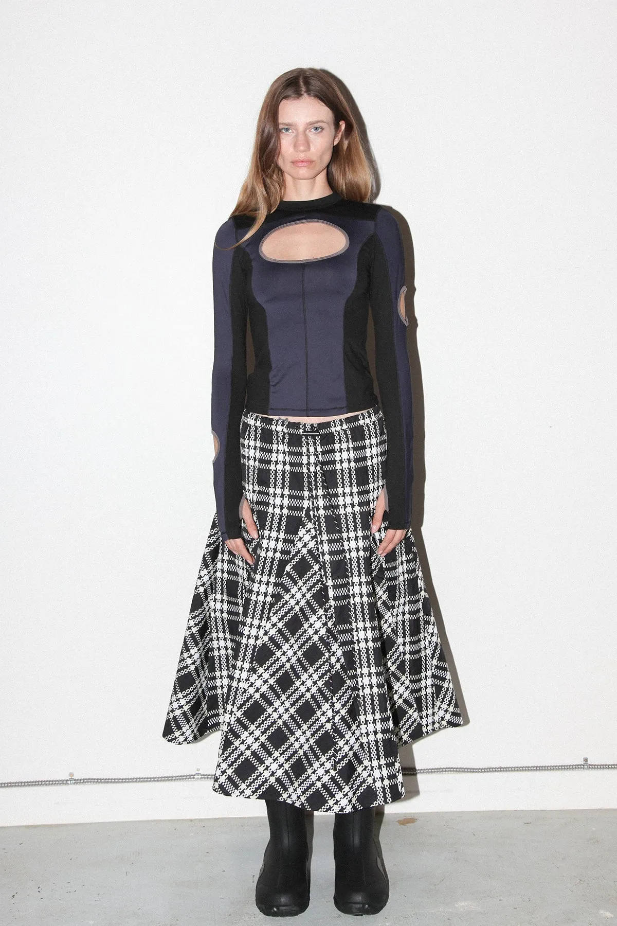 Plaid Peak Skirt in Black Plaid sold by KkCo product image thumbnail 2