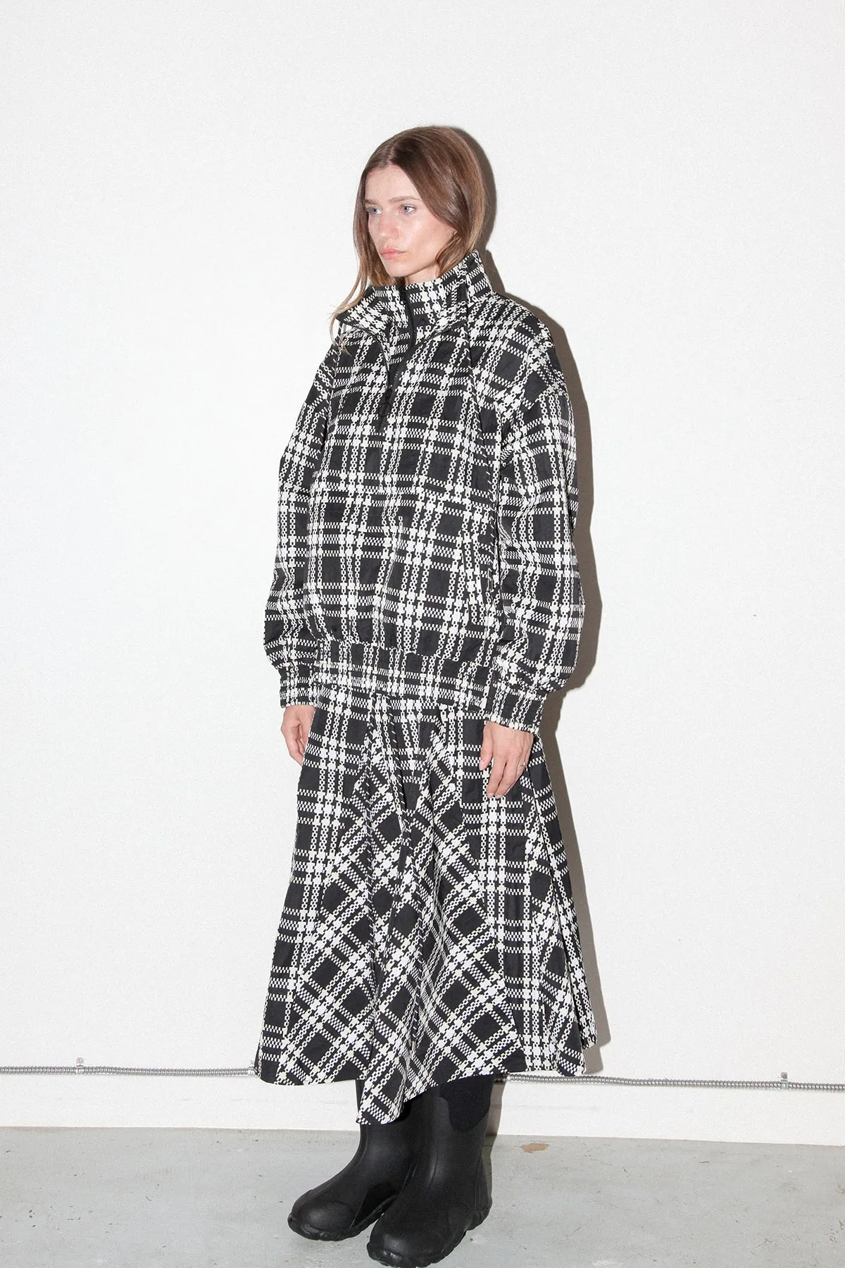 Plaid Trail Double Mockneck in Black Plaid sold by KkCo product image thumbnail 3