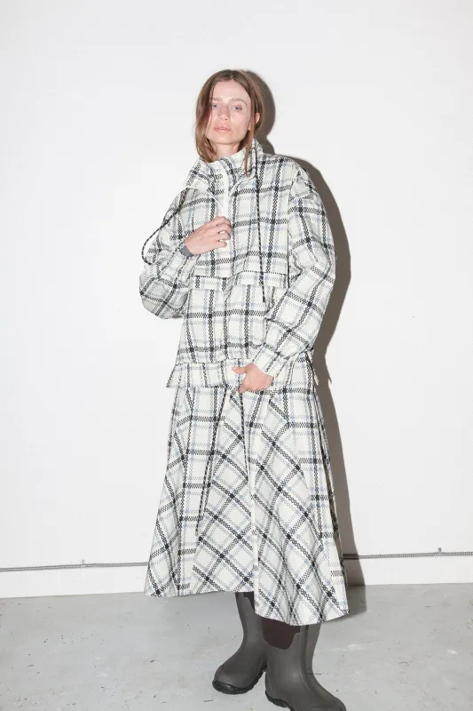 Plaid Trail Double Mockneck in Ecru Plaid sold by KkCo