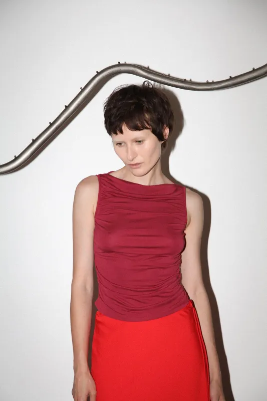 Studio 204 Ruched Tank in Berry sold by KkCo