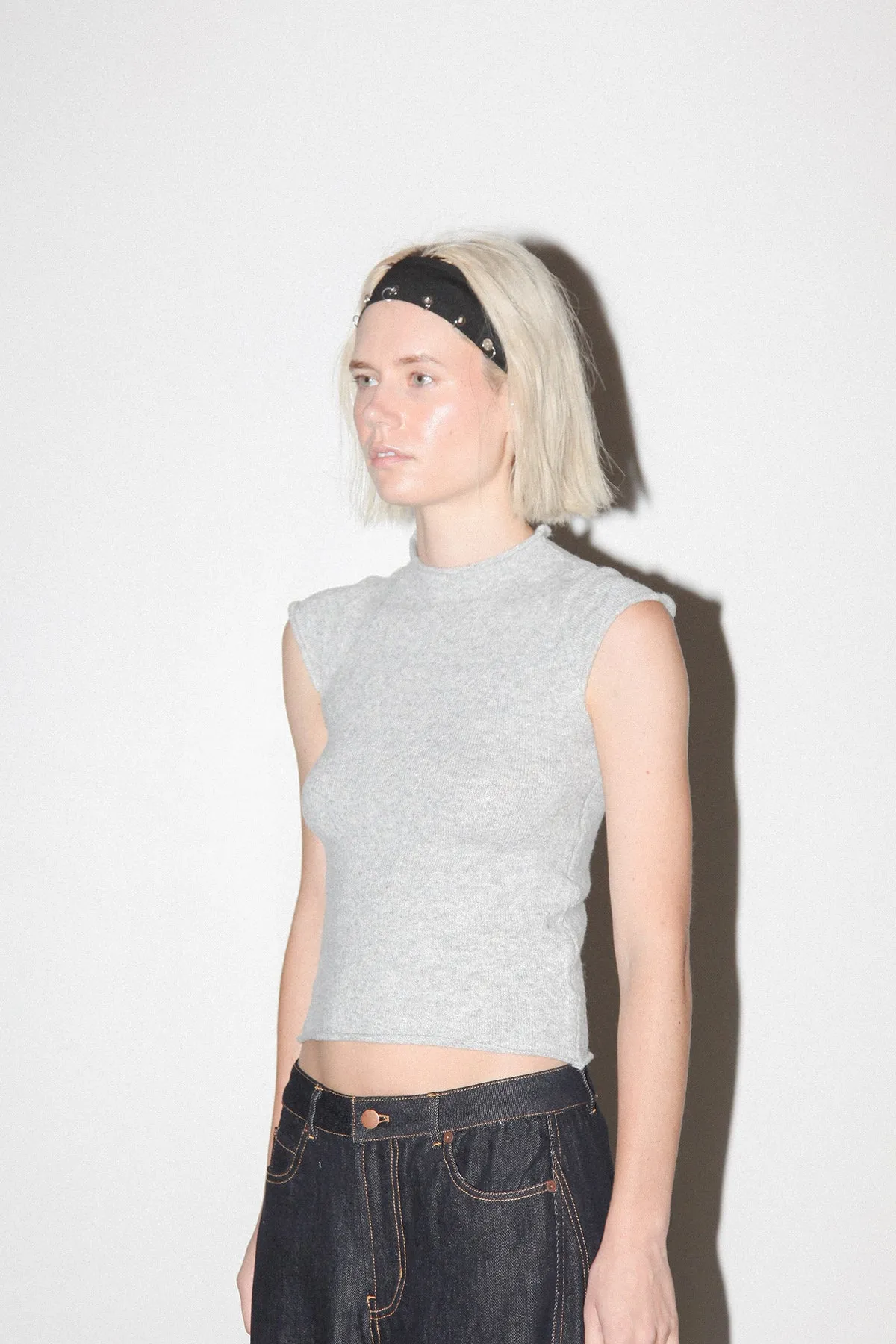 Studio 212 Cap Sleeve Knit Top in Heather Grey sold by KkCo product image thumbnail 3