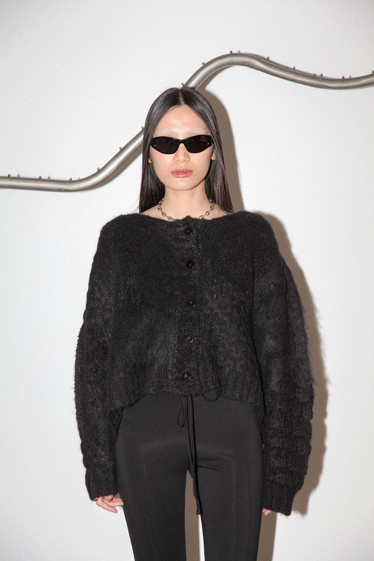 Mixed Knit Sweater Black sold by KkCo