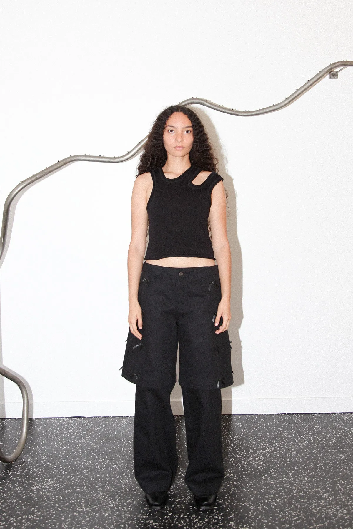 Bow Down Double Trouser in Onyx sold by KkCo